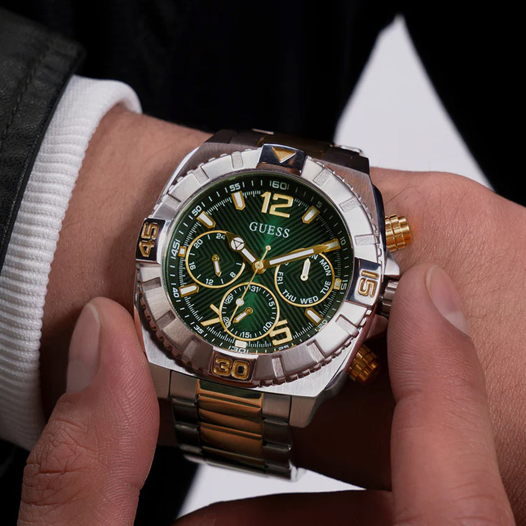 Gs Traction Men Quartz Green Dial Analog Stainless Steel GW0800G1