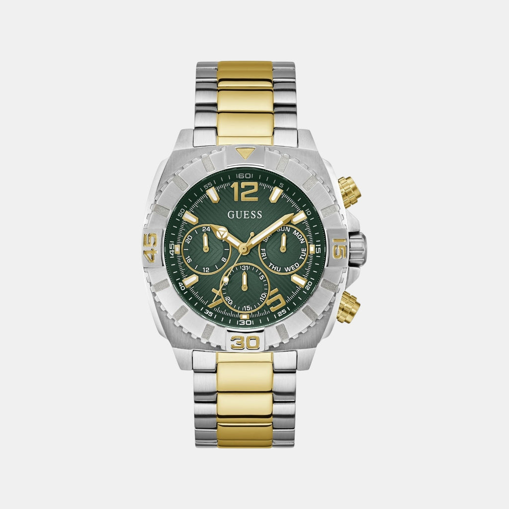 Sport Men Quartz Green Dial Multi-Function Stainless Steel Watch GW0800G1