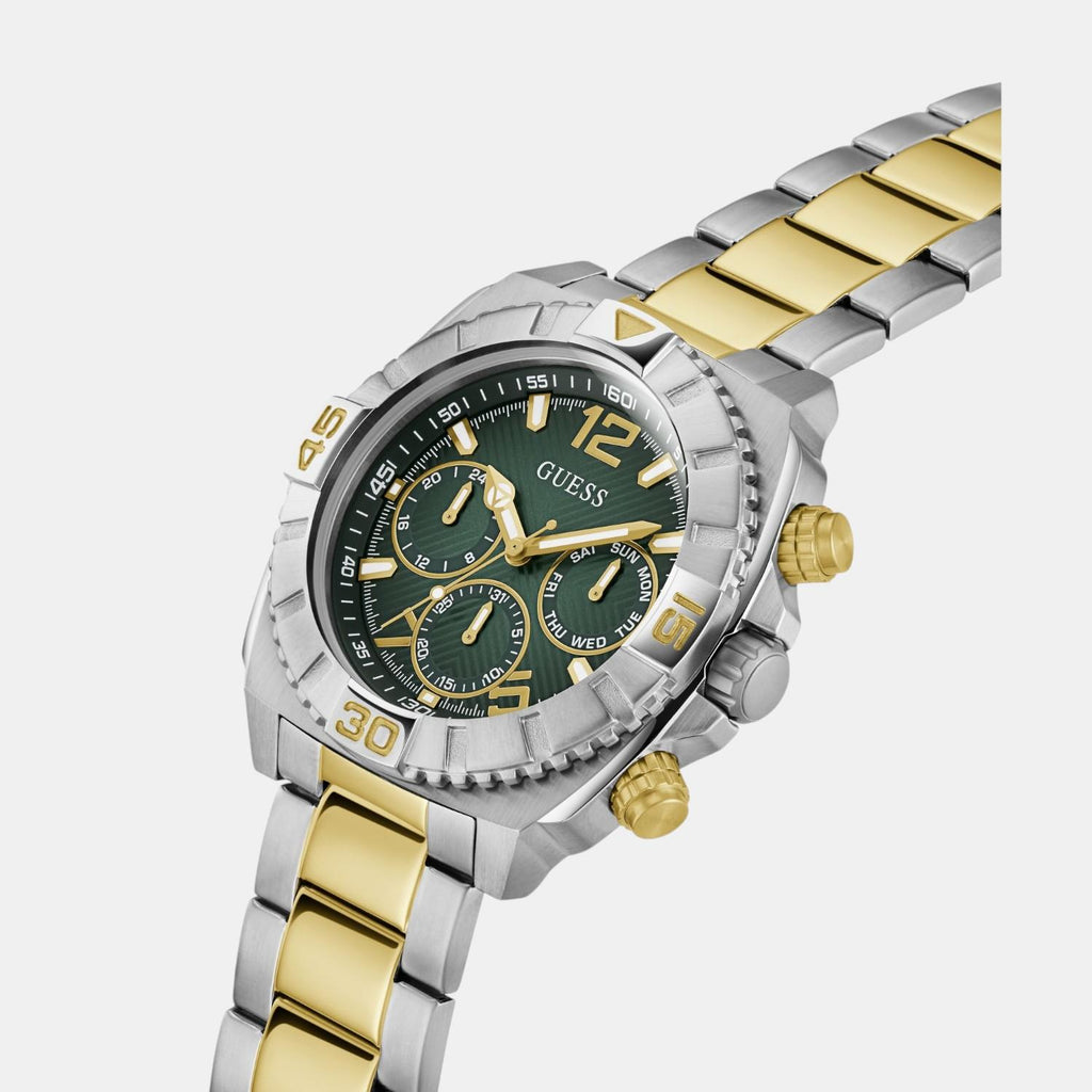 Sport Men Quartz Green Dial Multi-Function Stainless Steel Watch GW0800G1