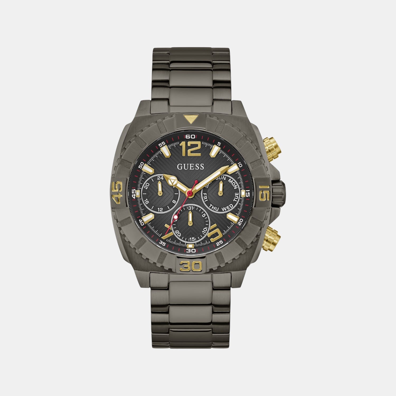 Sport Men Quartz Black Dial Multi-Function Stainless Steel Watch GW0800G2