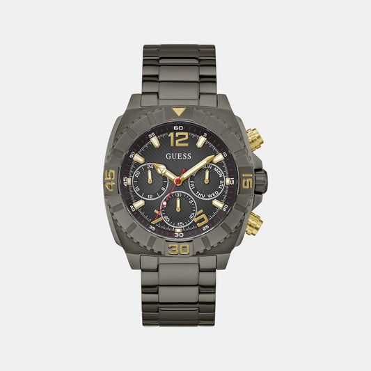 Sport Men Quartz Black Dial Multi-Function Stainless Steel Watch GW0800G2