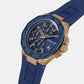 Sport Men Quartz Blue Dial Multi-Function Silicone Watch GW0803G2