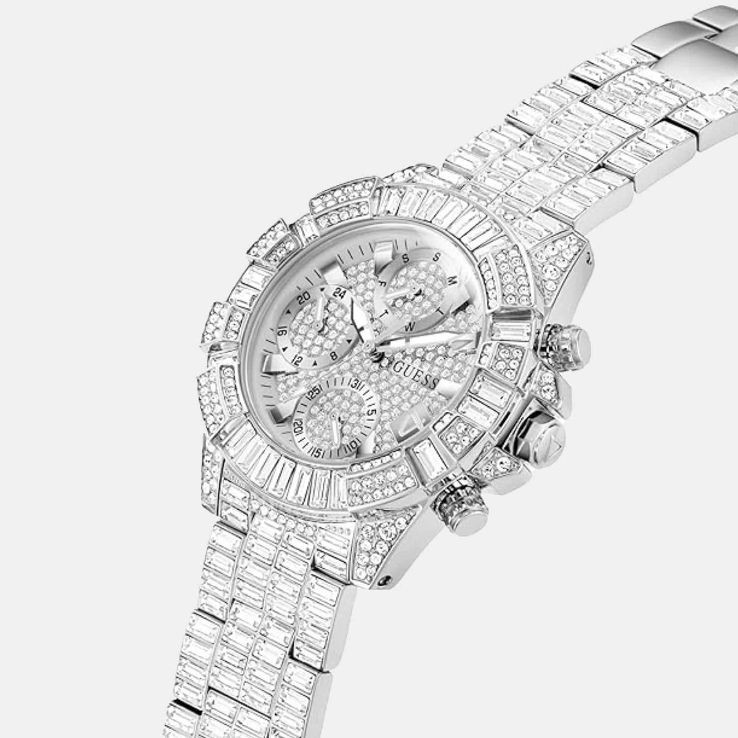 Women Quartz Silver Dial Chronograph Stainless Steel Watch GW0812L1