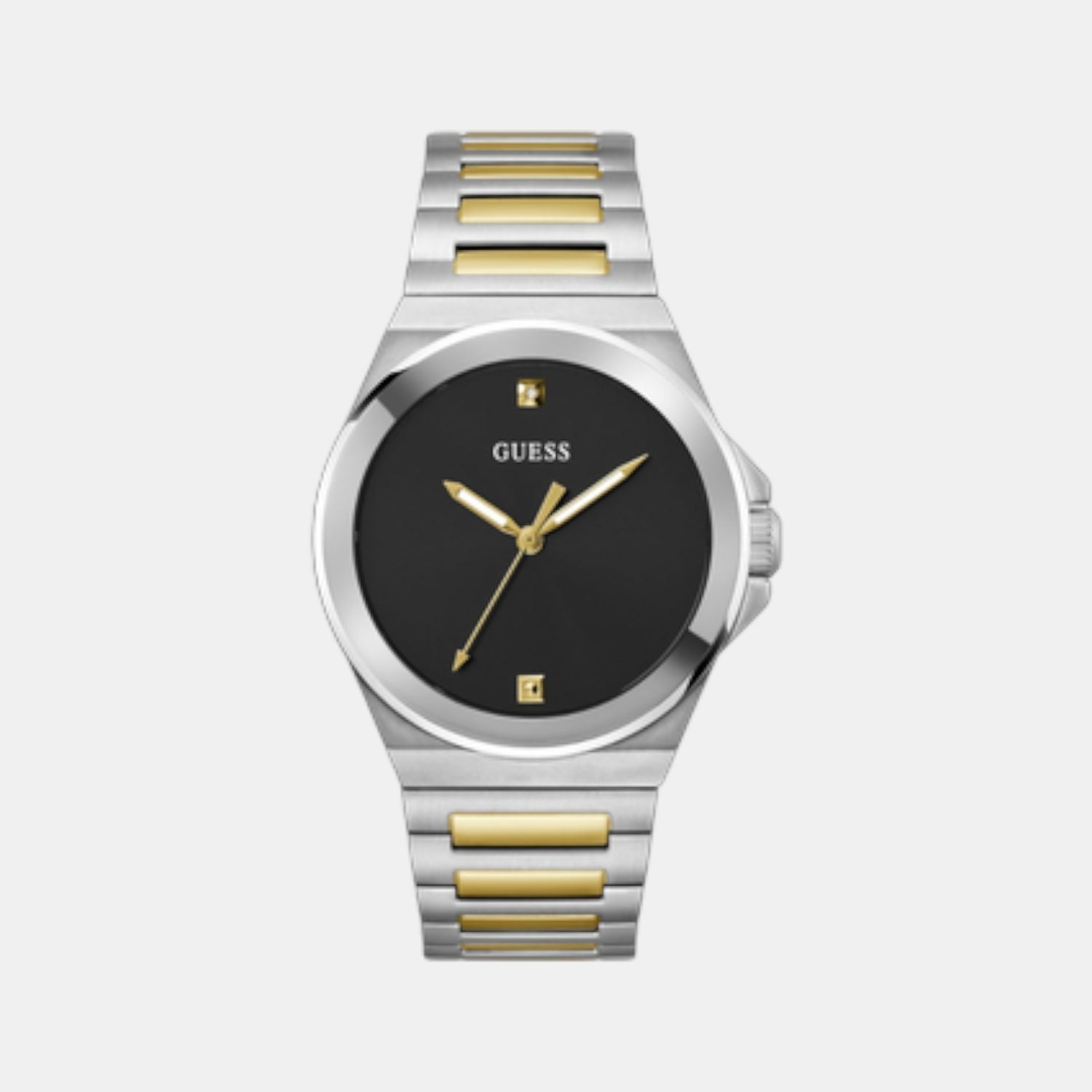 Vinyl Men Quartz Black Dial Analog Stainless Steel Watch GW0833G3