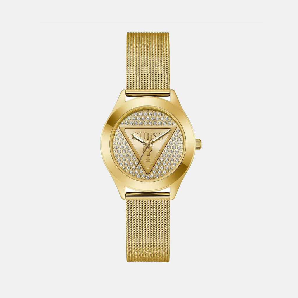 Guess Trend Women Quartz Champagne Dial Analog Mesh Watch GW0835L2