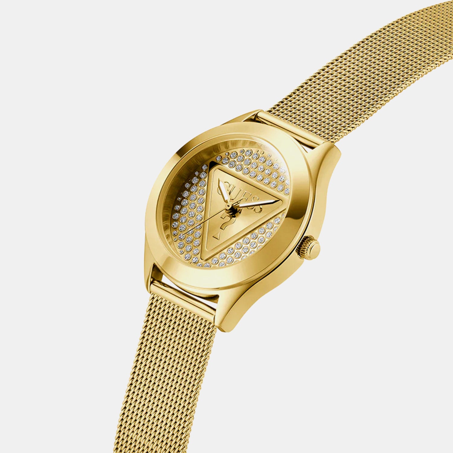 Guess Trend Women Quartz Champagne Dial Analog Mesh Watch GW0835L2