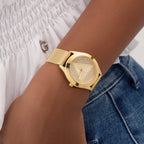 Guess Trend Women Quartz Champagne Dial Analog Mesh Watch GW0835L2