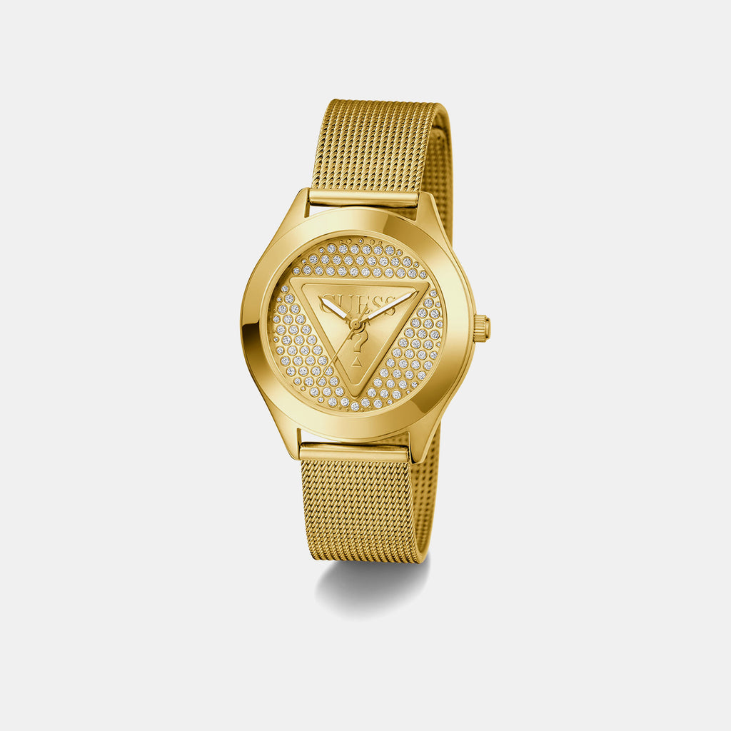 Guess Trend Women Quartz Champagne Dial Analog Mesh Watch GW0835L2