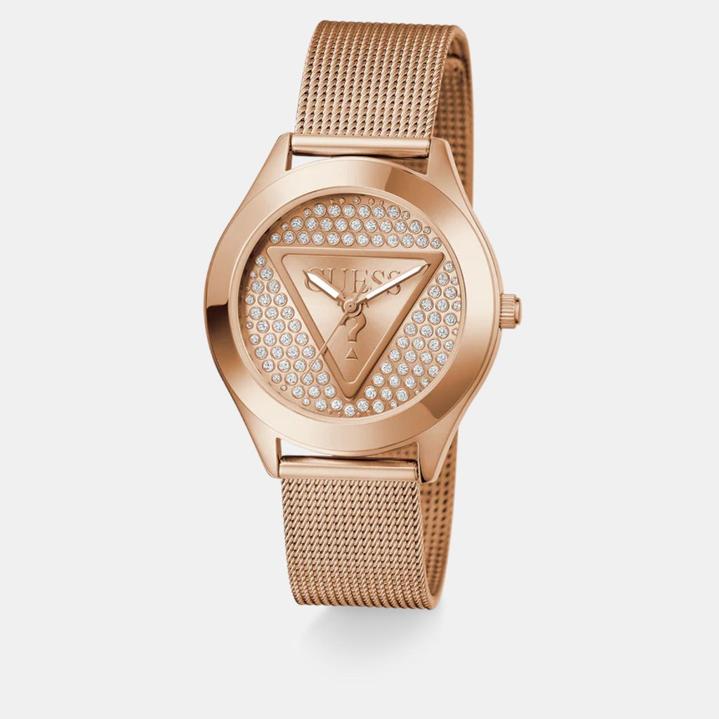 Women Quartz Rose Gold Dial Analog Mesh Watch GW0835L3