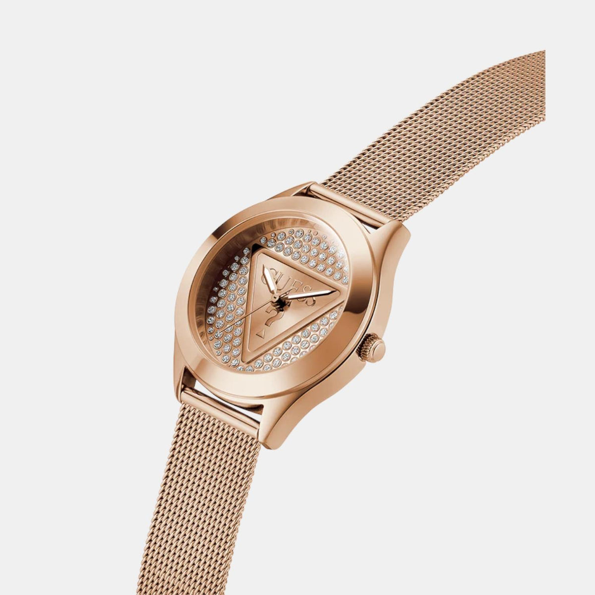 Gt Glitz Plaque Women Quartz Rose Gold Dial Analog Stainless Steel Watch Gw0835L3