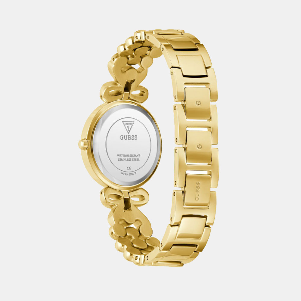 Gb Ribbon Women Quartz Champagne Dial Analog Stainless Steel Watch Gw0838L2