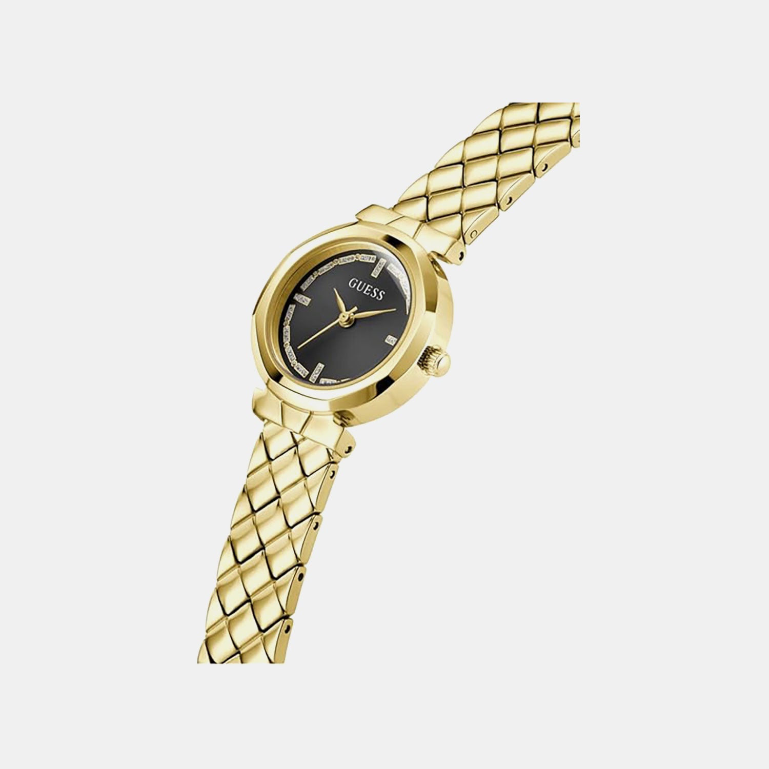 Guess Bejeweled Women Quartz Black Dial Analog Stainless Steel Watch GW0839L2