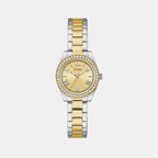 Dress Women Quartz Champagne Dial Analog Stainless Steel Watch GW0841L2