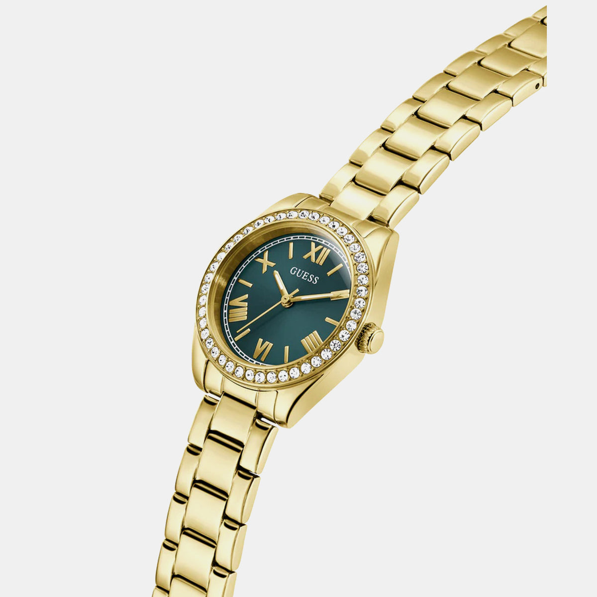 Gd Mini Luna Women Quartz Teal Dial Analog Stainless Steel Watch Gw0841L9