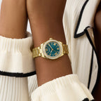 Luna Women Quartz Teal Dial Analog Stainless Steel Watch GW0841L9