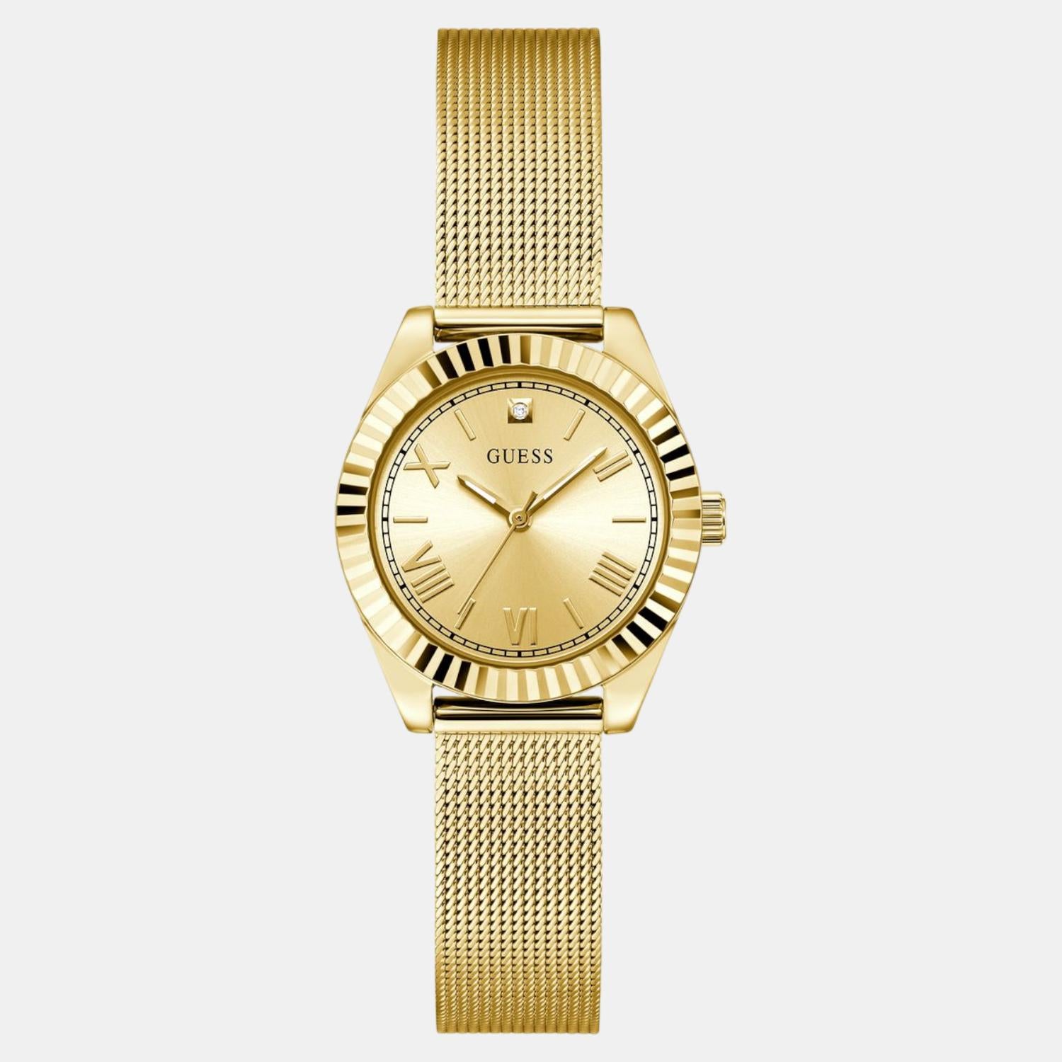 Guess Dress Women Quartz Champagne Dial Analog Mesh Watch GW0842L2