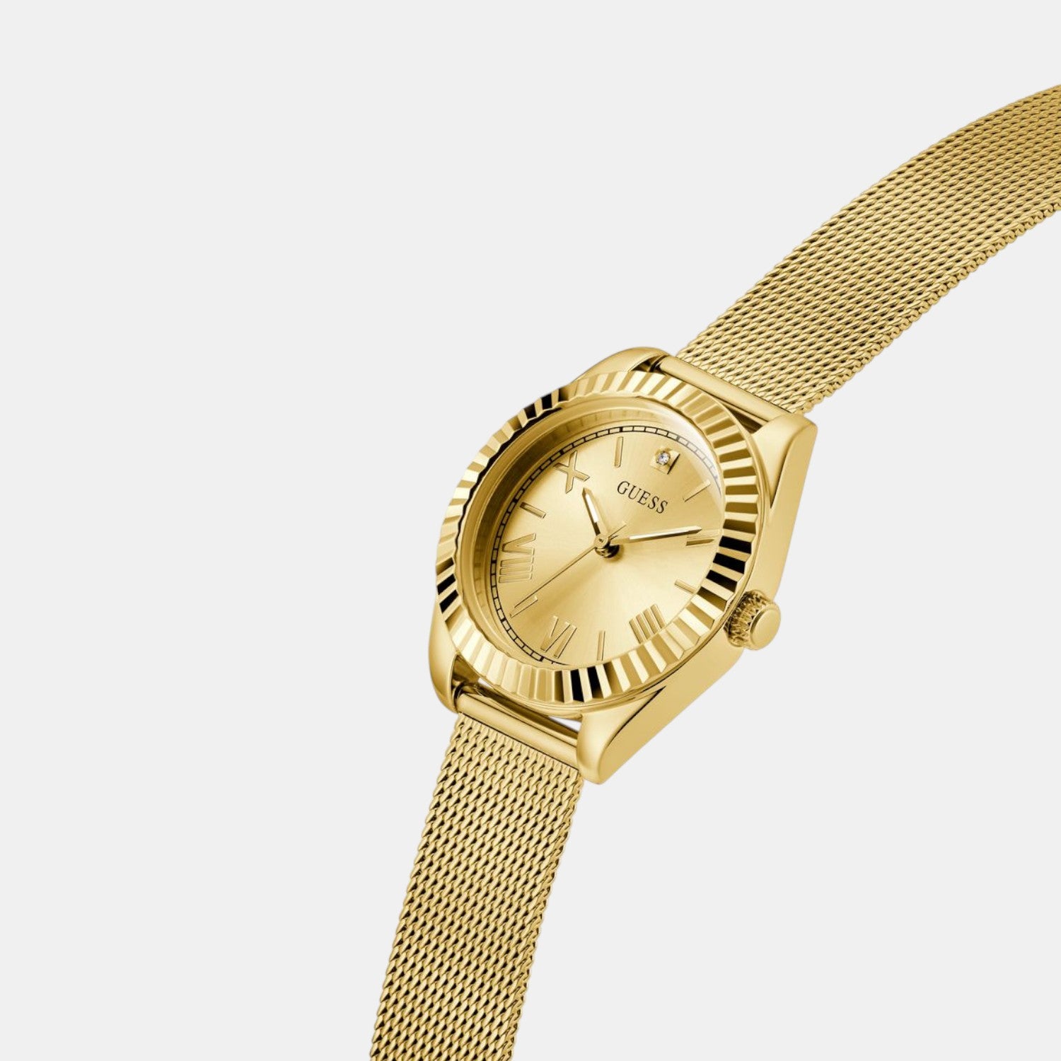 Guess Dress Women Quartz Champagne Dial Analog Mesh Watch GW0842L2