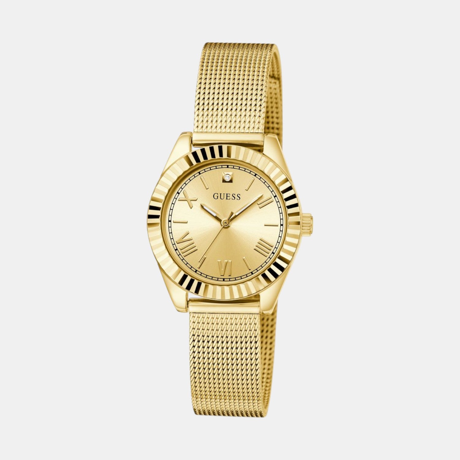 Guess Dress Women Quartz Champagne Dial Analog Mesh Watch GW0842L2