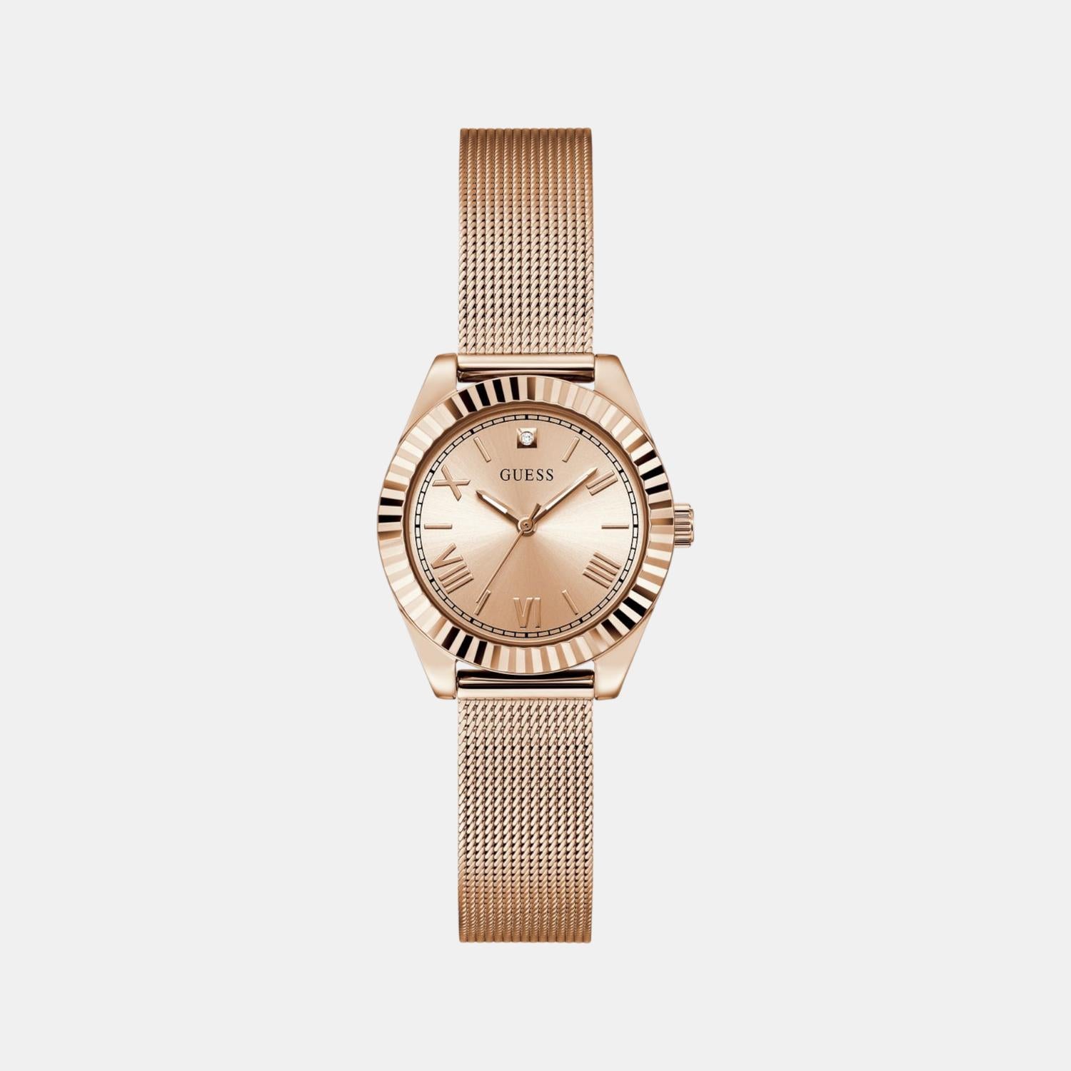 Guess Dress Women Quartz Rose Gold Dial Analog Mesh Watch GW0842L3