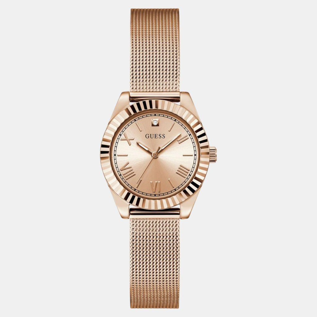 Guess Dress Women Quartz Rose Gold Dial Analog Mesh Watch GW0842L3