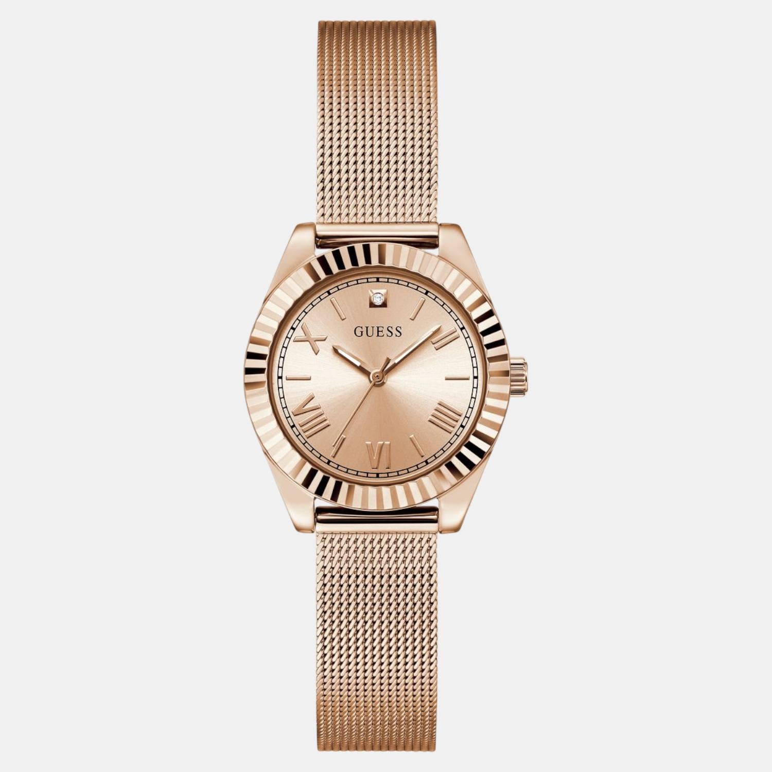 Guess Dress Women Quartz Rose Gold Dial Analog Mesh Watch GW0842L3