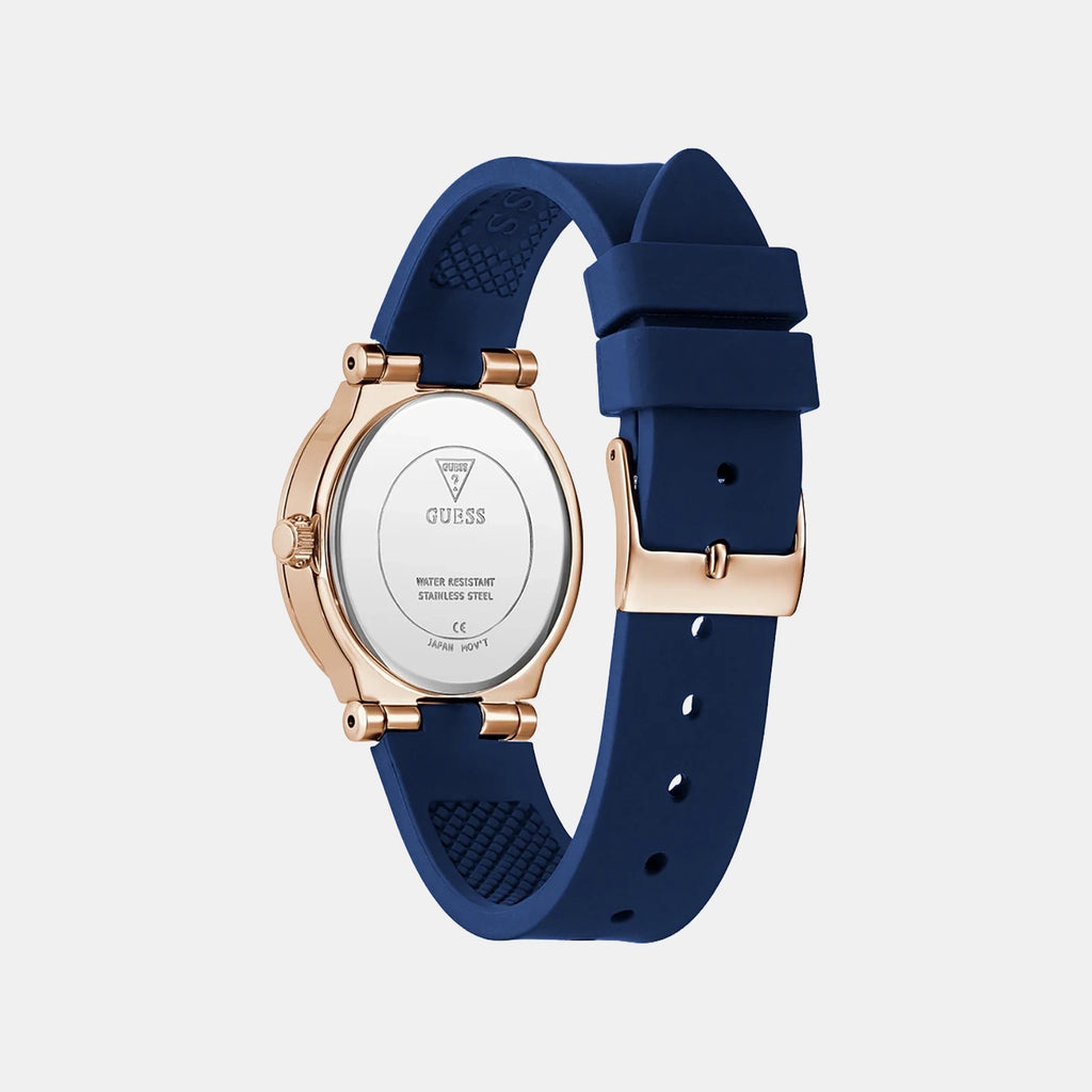 Dress Women Quartz White Dial Analog Silicone Watch GW0844L3