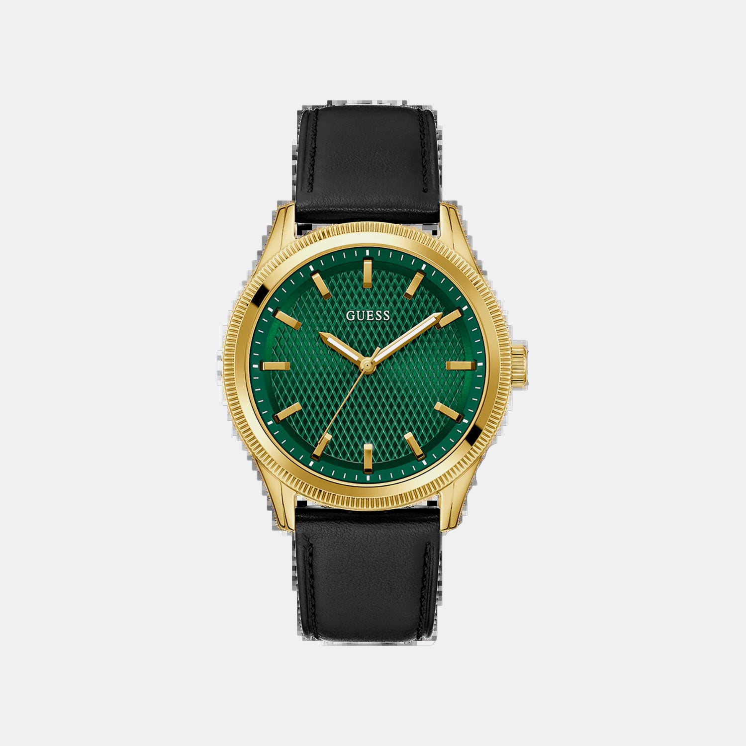 Guess Dress Men Quartz Green Dial Analog Leather Watch GW0846G1
