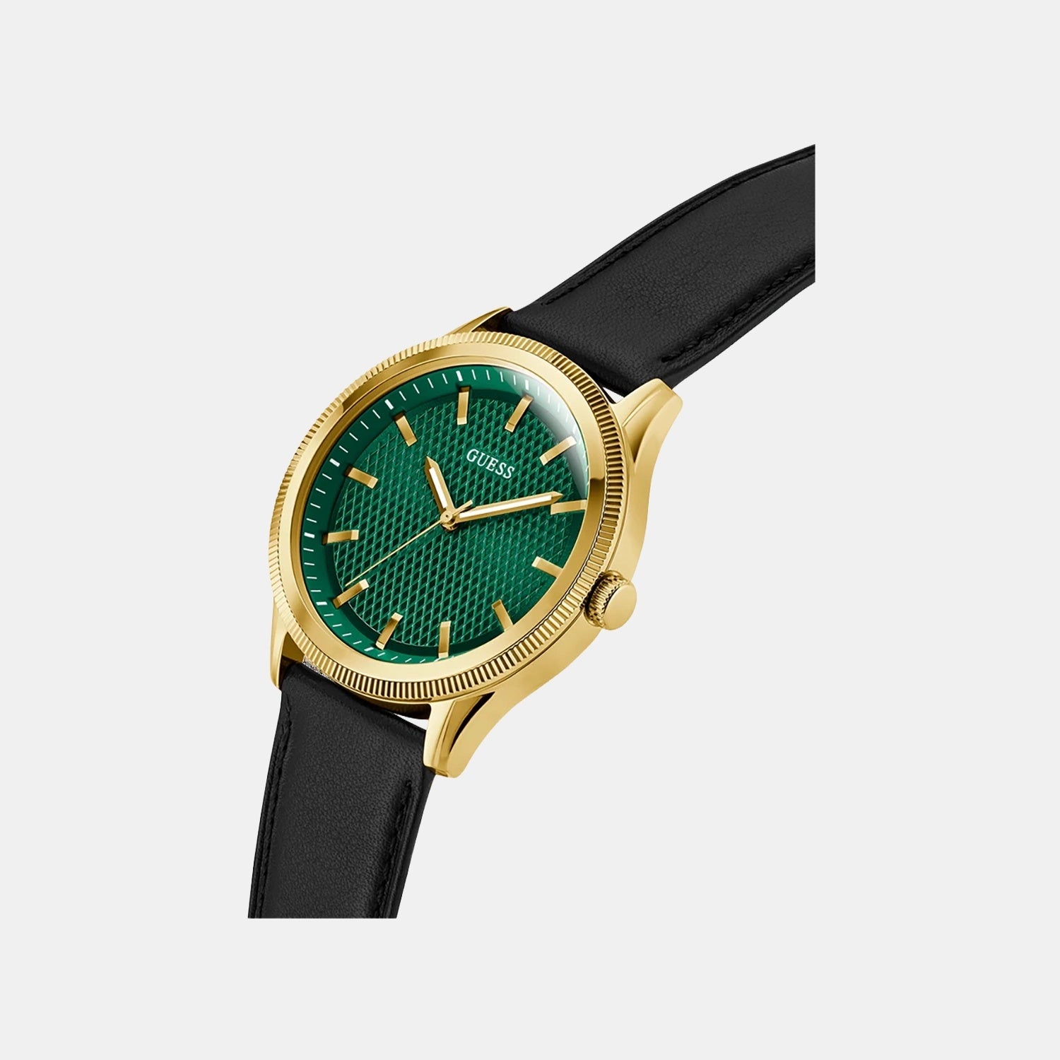 Guess Dress Men Quartz Green Dial Analog Leather Watch GW0846G1