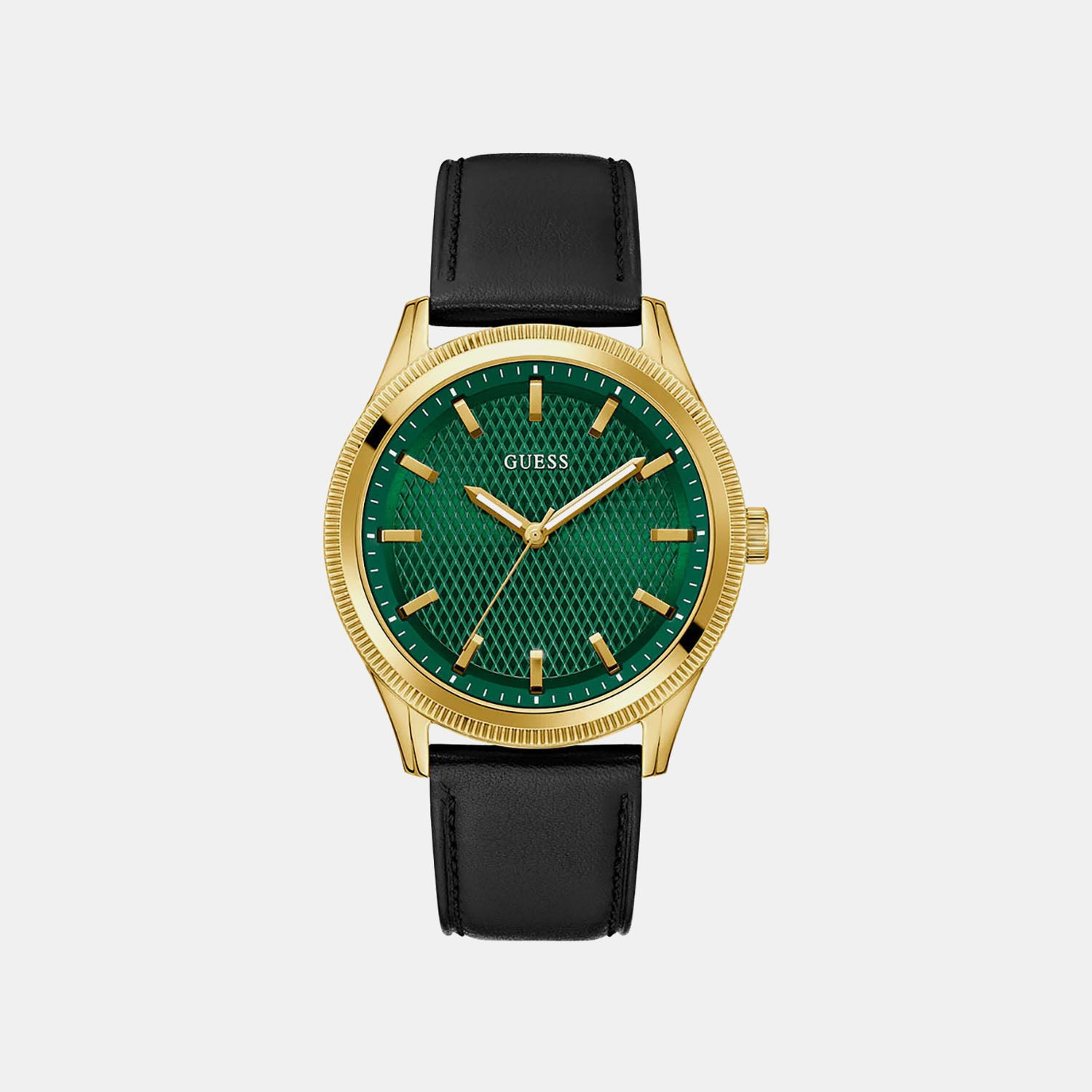 Guess Dress Men Quartz Green Dial Analog Leather Watch GW0846G1