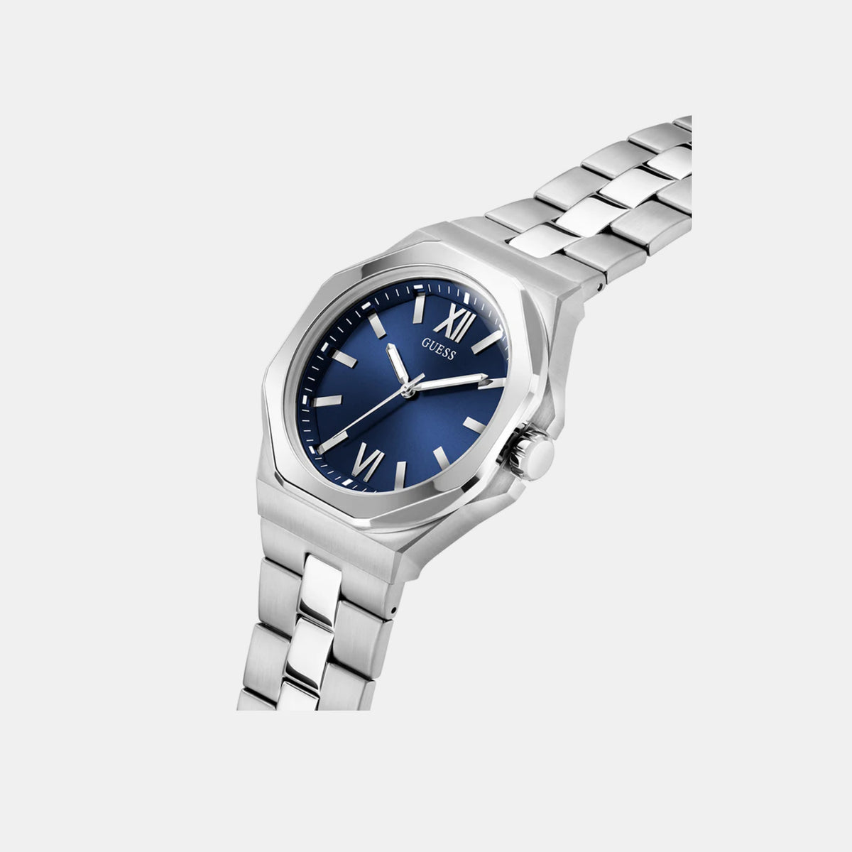 Gd Emperor Men Quartz Blue Dial Analog Stainless Steel Watch Gw0849G1