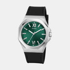 Guess Dress Men Quartz Green Dial Analog Silicone Watch GW0850G1