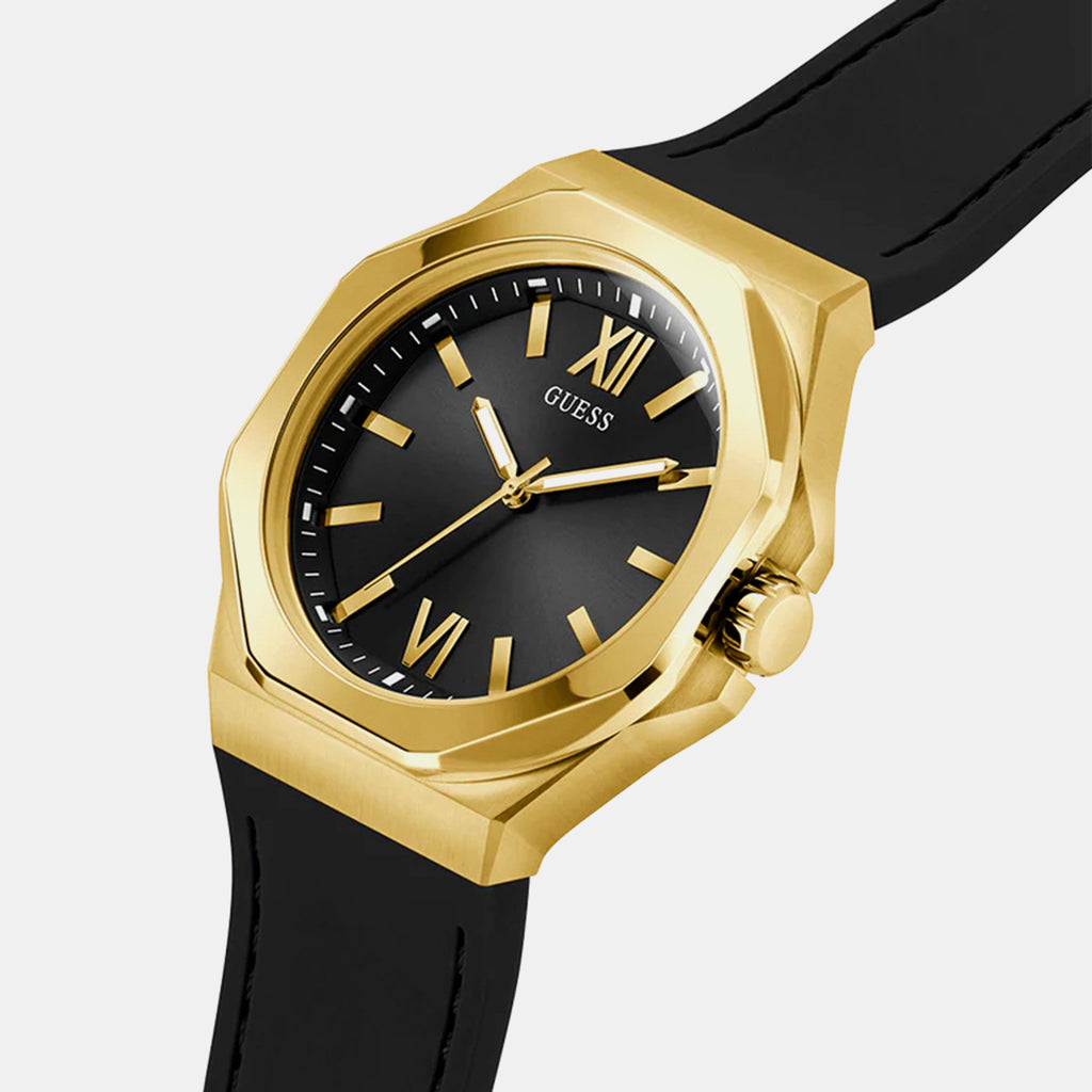 Guess Dress Men Quartz Black Dial Analog Silicone Watch GW0850G2
