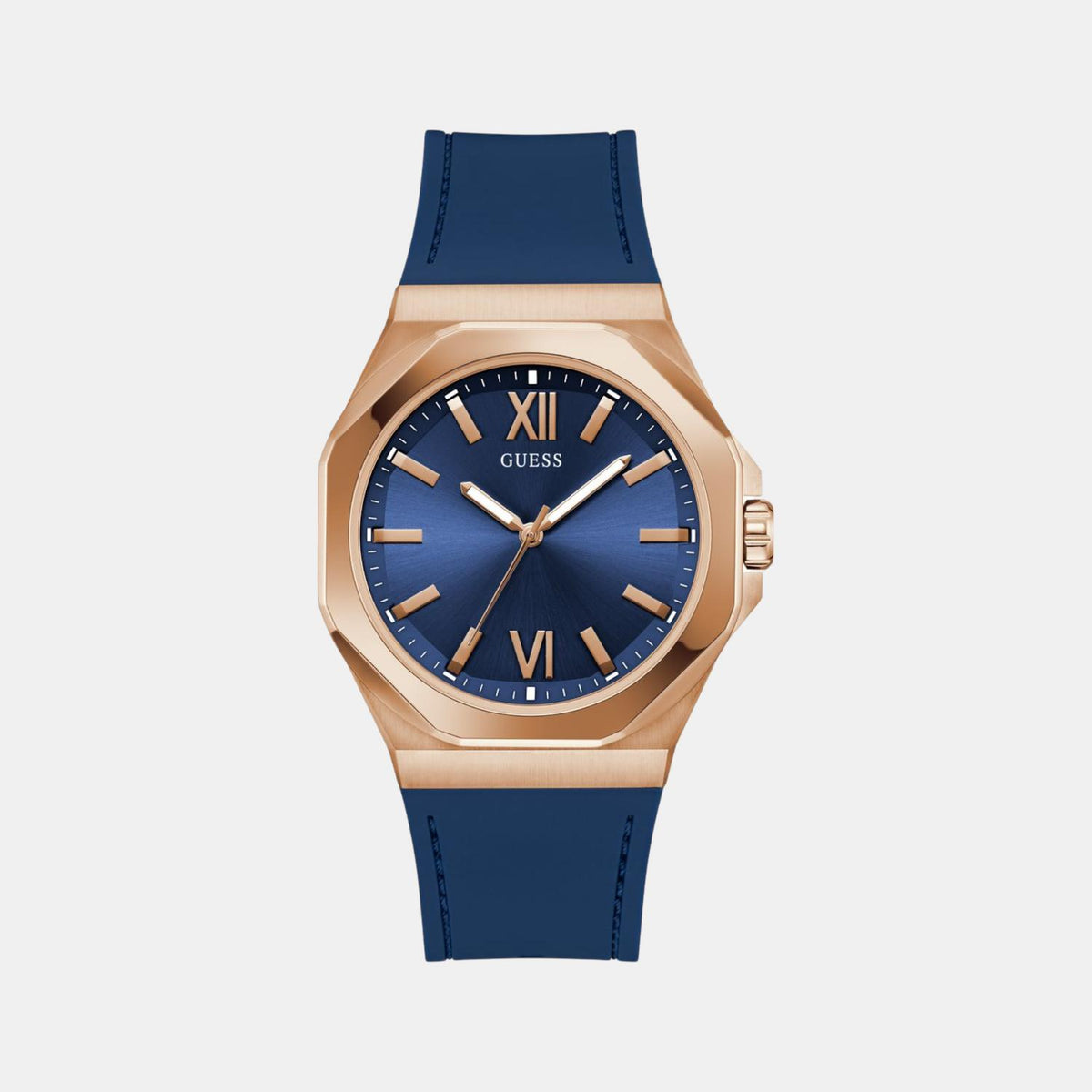 Gd Emperor Men Quartz Blue Dial Analog Silicone Watch Gw0850G3