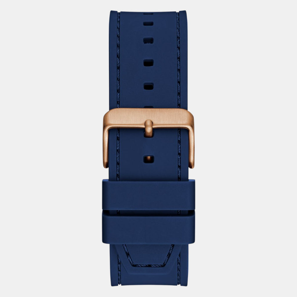 Guess Dress Men Quartz Blue Dial Analog Silicone Watch GW0850G3