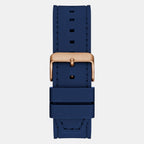 Guess Dress Men Quartz Blue Dial Analog Silicone Watch GW0850G3