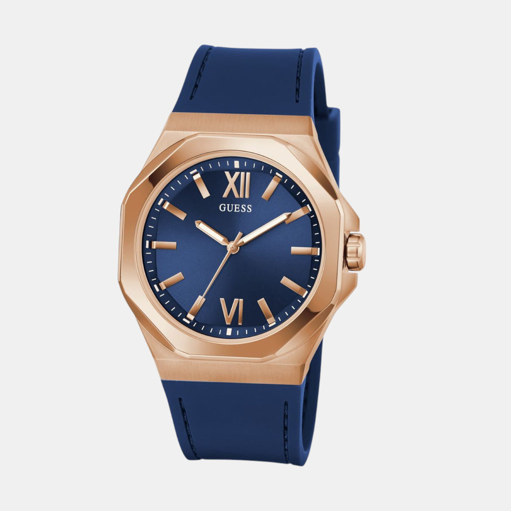 Guess Dress Men Quartz Blue Dial Analog Silicone Watch GW0850G3