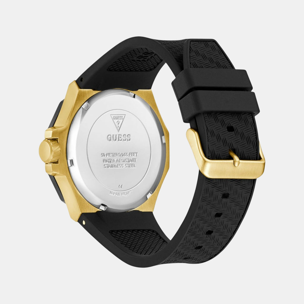 Indy Men Quartz Black Dial Multi-Function Silicone Watch GW0853G2