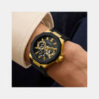 Indy Men Quartz Black Dial Multi-Function Silicone Watch GW0853G2