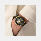 Indy Men Quartz Black Dial Multi-Function Silicone Watch GW0853G2