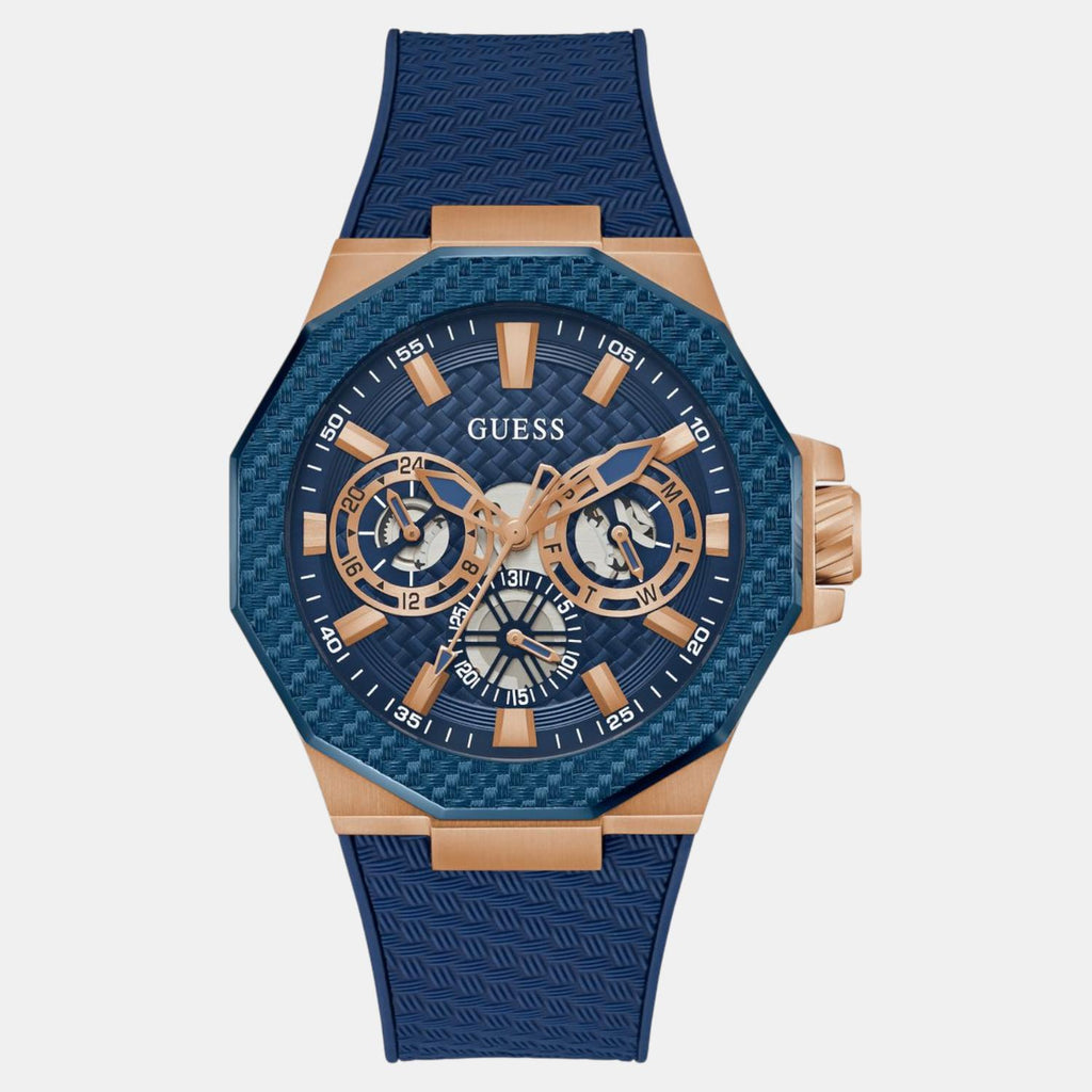 Guess Sport Men Quartz Blue Dial Multi-Function Silicone Watch GW0853G3