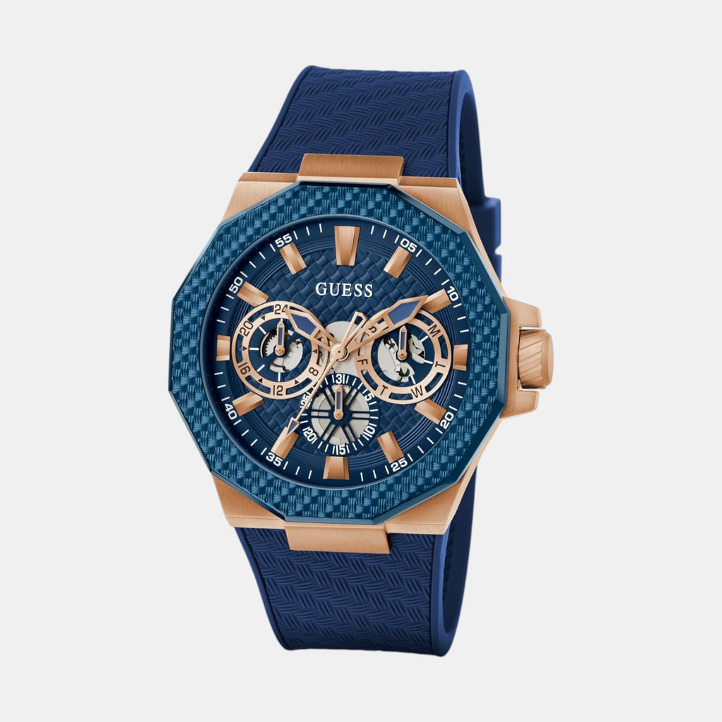 Guess Sport Men Quartz Blue Dial Multi-Function Silicone Watch GW0853G3