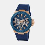Guess Sport Men Quartz Blue Dial Multi-Function Silicone Watch GW0853G3