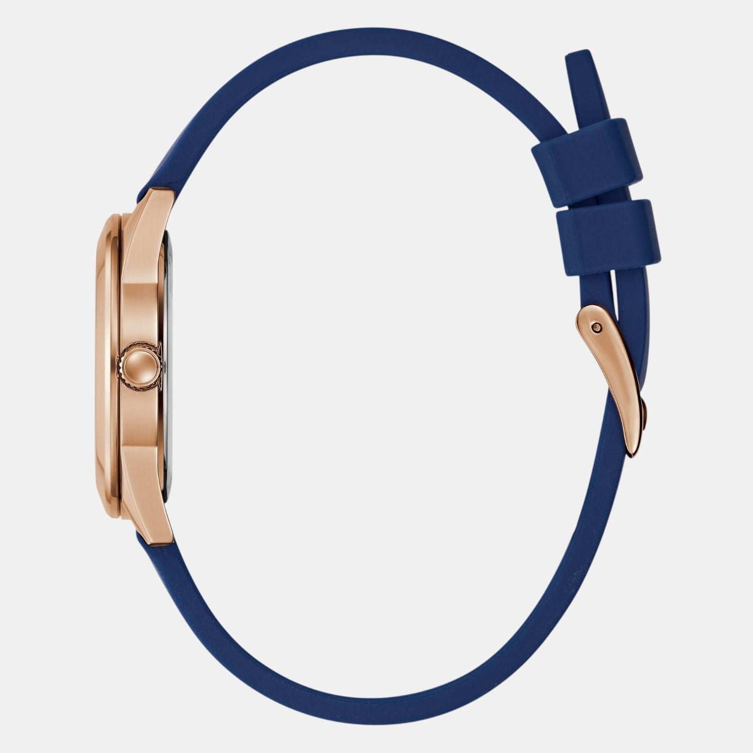 Dress Women Quartz Rose Gold Dial Analog Silicone Watch GW0855L1