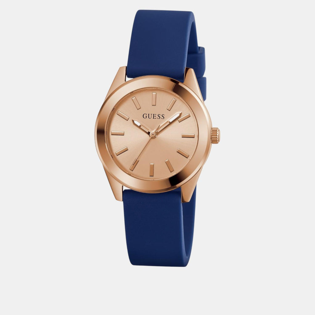 Dress Women Quartz Rose Gold Dial Analog Silicone Watch GW0855L1