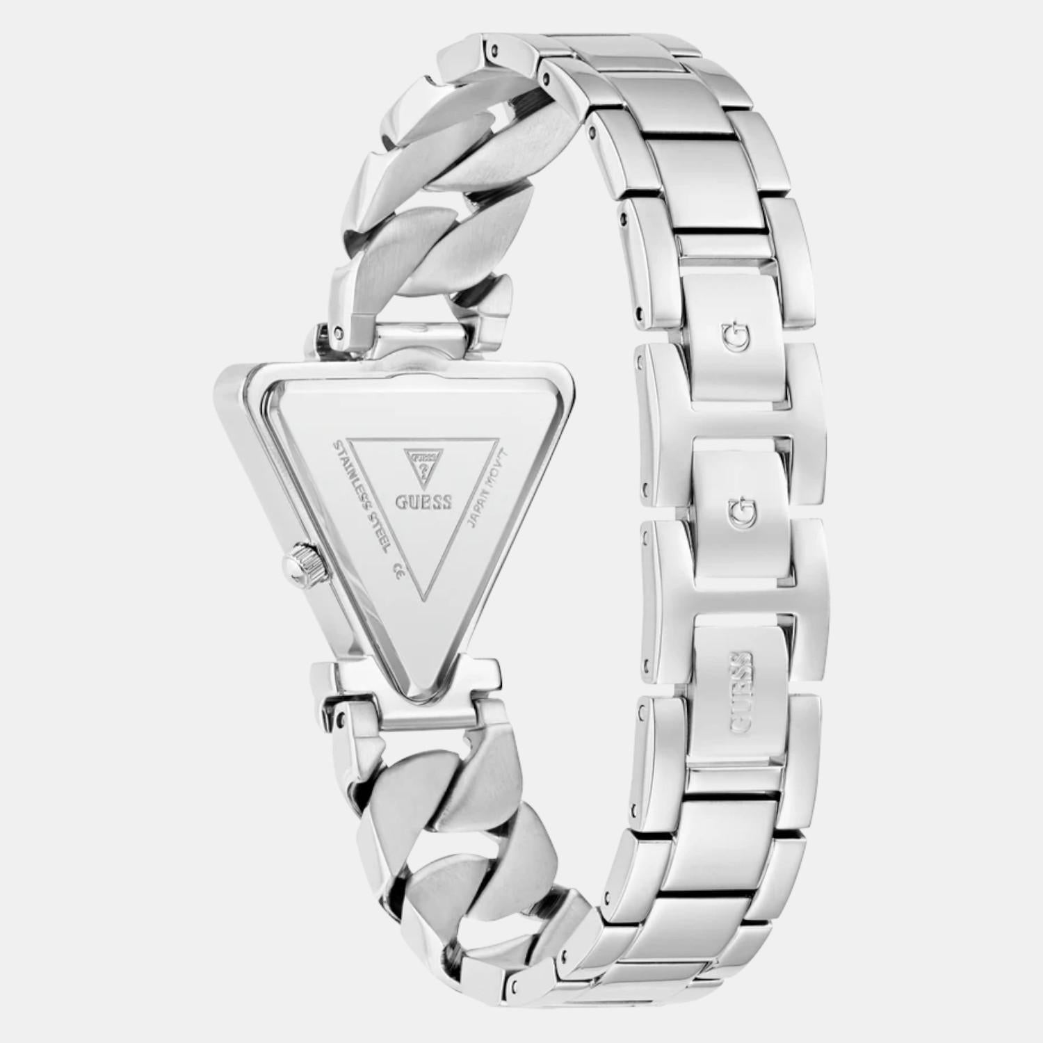 Women Quartz Silver Dial Analog Stainless Steel Watch GW0859L1