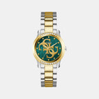 Women Quartz Green Dial Analog Stainless Steel Watch GW0861L4