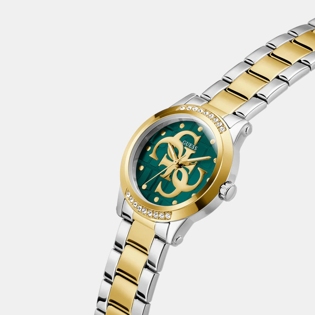 Women Quartz Green Dial Analog Stainless Steel Watch GW0861L4