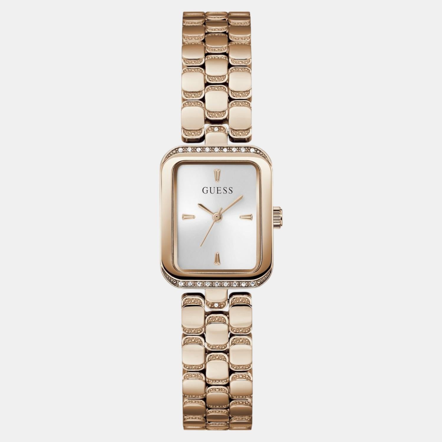 Guess Bejeweled Women Quartz Silver Dial Analog Stainless Steel Watch GW0865L3