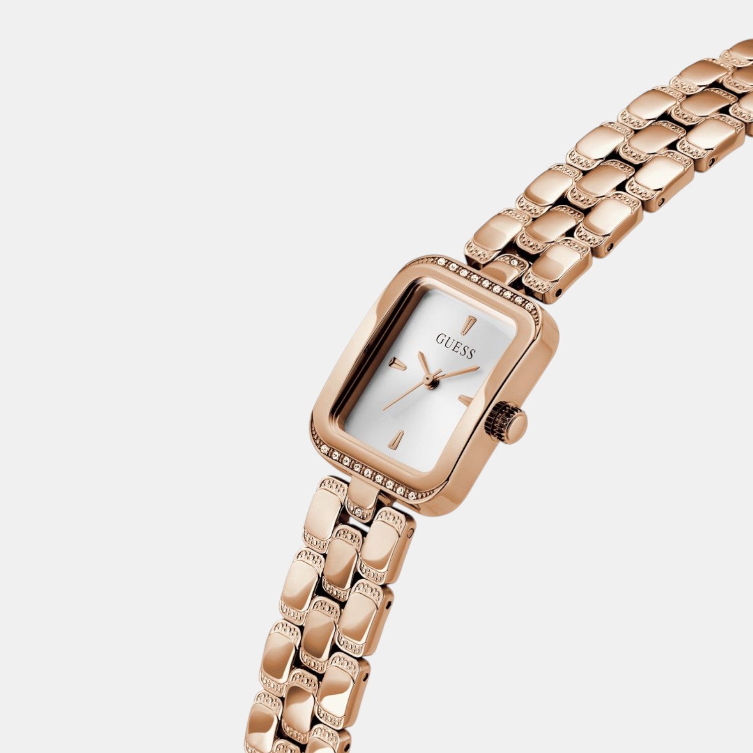 Guess Bejeweled Women Quartz Silver Dial Analog Stainless Steel Watch GW0865L3