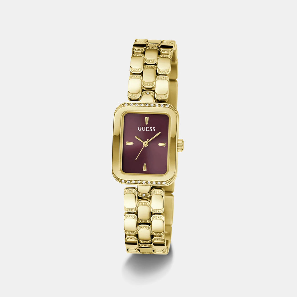 Women Quartz Burgundy Dial Analog Stainless Steel Watch GW0865L9